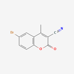 6-Bromo-4-methyl-2-oxo-2H-chromene-3-carbonitrile chemical structure (CAS 56394-22-0)