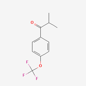 2-Methyl-1(4-trifluoromethoxyphenyl)propan-1-one chemical structure (CAS 56425-84-4)