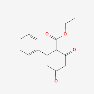 Ethyl 2,4-dioxo-6-phenylcyclohexanecarboxylate chemical structure (CAS 56540-06-8)