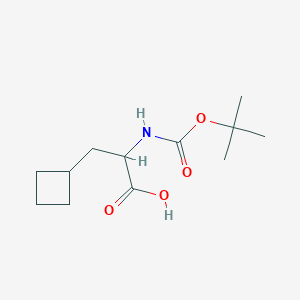 2-((tert-Butoxycarbonyl)amino)-3-cyclobutylpropanoic acid chemical structure (CAS 565456-75-9)