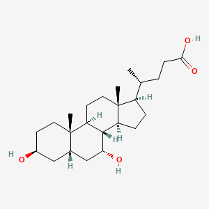(R)-4-((3S,5S,7R,8R,9S,10S,13R,14S,17R)-3,7-Dihydroxy-10,13-dimethylhexadecahydro-1H-cyclopenta[a]phenanthren-17-yl)pentanoic acid chemical structure (CAS 566-24-5)