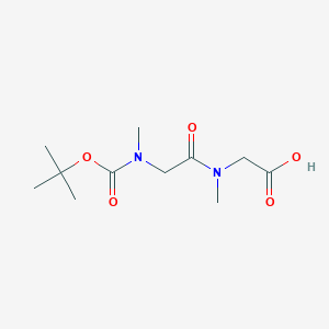 2-(2-((tert-Butoxycarbonyl)(methyl)amino)-N-methylacetamido)acetic acid chemical structure (CAS 56612-14-7)