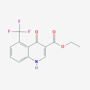 Ethyl 4-hydroxy-5-(trifluoromethyl)quinoline-3-carboxylate chemical structure (CAS 56881-18-6)