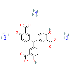 Ammonium 5,5'-((3-carboxylato-4-oxocyclohexa-2,5-dien-1-ylidene)methylene)bis(2-hydroxybenzoate) chemical structure (CAS 569-58-4)