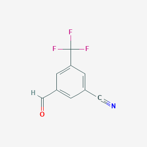 3-Formyl-5-(trifluoromethyl)benzonitrile chemical structure (CAS 569370-39-4)
