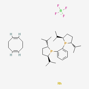 (+)-1,2-Bis((2R,5R)-2,5-di-i-propylphospholano)benzene)1,5-cyclooctadiene)rhodium(I) tetrafluoroborate chemical structure (CAS 569650-64-2)