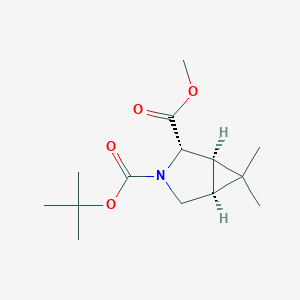 3-(tert-Butyl) 2-methyl (1R,2S,5S)-6,6-dimethyl-3-azabicyclo[3.1.0]hexane-2,3-dicarboxylate chemical structure (CAS 569679-06-7)