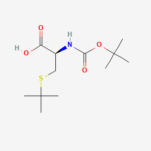 (R)-2-((tert-Butoxycarbonyl)amino)-3-(tert-butylthio)propanoic acid chemical structure (CAS 56976-06-8)