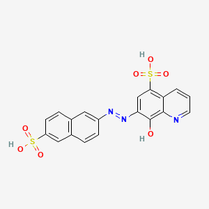 8-Hydroxy-7-((6-sulfonaphthalen-2-yl)diazenyl)quinoline-5-sulfonic acid chemical structure (CAS 56990-57-9)
