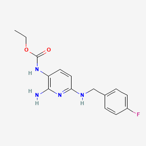 Ethyl (2-amino-6-((4-fluorobenzyl)amino)pyridin-3-yl)carbamate chemical structure (CAS 56995-20-1)