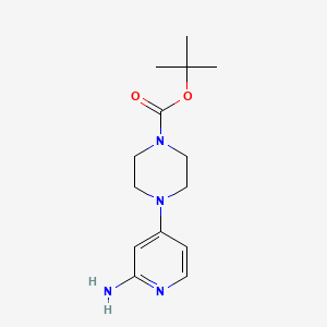 tert-Butyl 4-(2-aminopyridin-4-yl)piperazine-1-carboxylate chemical structure (CAS 571189-23-6)