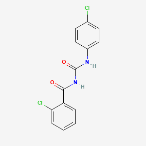 2-Chloro-N-((4-chlorophenyl)carbamoyl)benzamide chemical structure (CAS 57160-47-1)