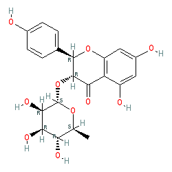 (2R,3R)-5,7-Dihydroxy-2-(4-hydroxyphenyl)-3-(((2S,3R,4R,5R,6S)-3,4,5-trihydroxy-6-methyltetrahydro-2H-pyran-2-yl)oxy)chroman-4-one chemical structure (CAS 572-31-6)
