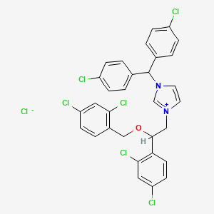 1-(Bis(4-chlorophenyl)methyl)-3-(2-((2,4-dichlorobenzyl)oxy)-2-(2,4-dichlorophenyl)ethyl)-1H-imidazol-3-ium chloride chemical structure (CAS 57265-65-3)