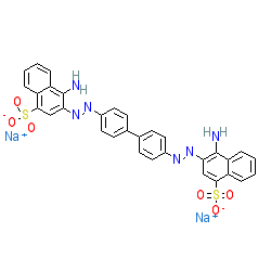 Sodium 3,3'-([1,1'-biphenyl]-4,4'-diylbis(diazene-2,1-diyl))bis(4-aminonaphthalene-1-sulfonate) chemical structure (CAS 573-58-0)