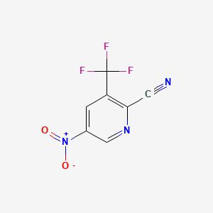 5-Nitro-3-trifluoromethylpyridine-2-carbonitrile chemical structure (CAS 573762-57-9)