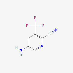 5-Amino-3-(trifluoromethyl)picolinonitrile chemical structure (CAS 573762-62-6)