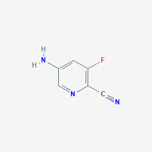 5-Amino-3-fluoropicolinonitrile chemical structure (CAS 573763-07-2)