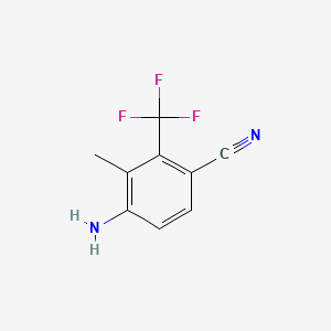 4-Amino-3-methyl-2-(trifluoromethyl)benzonitrile chemical structure (CAS 573764-86-0)