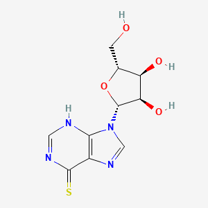 (2R,3S,4R,5R)-2-(Hydroxymethyl)-5-(6-mercapto-9H-purin-9-yl)tetrahydrofuran-3,4-diol chemical structure (CAS 574-25-4)