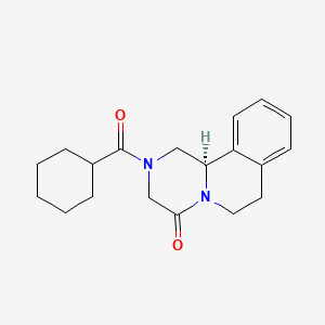 (R)-2-(Cyclohexanecarbonyl)-2,3,6,7-tetrahydro-1H-pyrazino[2,1-a]isoquinolin-4(11bH)-one chemical structure (CAS 57452-98-9)