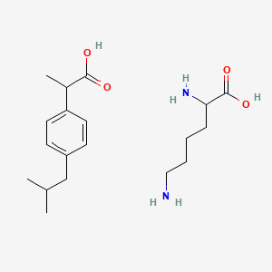 2,6-Diaminohexanoic acid compound with 2-(4-isobutylphenyl)propanoic acid (1:1) chemical structure (CAS 57469-76-8)