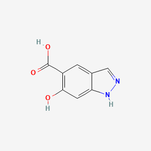 6-Hydroxy-1H-indazole-5-carboxylic acid chemical structure (CAS 574758-53-5)