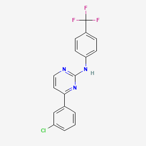 4-(3-Chlorophenyl)-N-(4-(trifluoromethyl)phenyl)pyrimidin-2-amine chemical structure (CAS 574759-62-9)