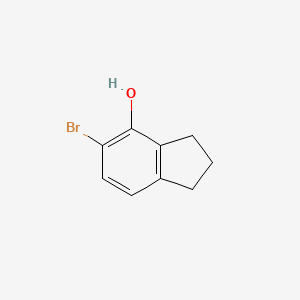 5-Bromo-2,3-dihydro-1H-inden-4-ol chemical structure (CAS 575504-23-3)