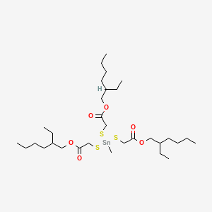 Tris(2-ethylhexyl) 2,2',2''-((methylstannanetriyl)tris(sulfanediyl))triacetate chemical structure (CAS 57583-34-3)