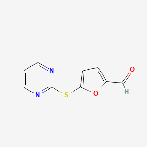 5-(Pyrimidin-2-ylthio)furan-2-carbaldehyde chemical structure (CAS 57603-82-4)