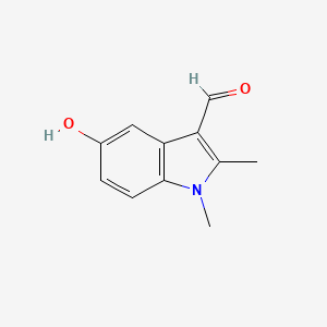 5-Hydroxy-1,2-dimethyl-1H-indole-3-carbaldehyde chemical structure (CAS 57666-21-4)