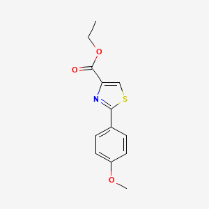 Ethyl 2-(4-methoxyphenyl)thiazole-4-carboxylate chemical structure (CAS 57677-79-9)