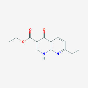 Ethyl 7-ethyl-4-oxo-1,4-dihydro-1,8-naphthyridine-3-carboxylate chemical structure (CAS 57773-26-9)