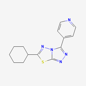 6-Cyclohexyl-3-(pyridin-4-yl)-[1,2,4]triazolo[3,4-b][1,3,4]thiadiazole chemical structure (CAS 577983-92-7)