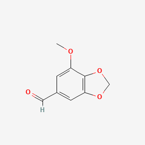7-Methoxybenzo[d][1,3]dioxole-5-carbaldehyde chemical structure (CAS 5780-07-4)