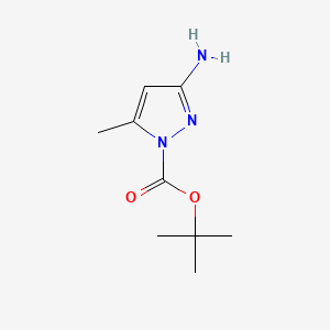 tert-Butyl 3-amino-5-methyl-1H-pyrazole-1-carboxylate chemical structure (CAS 578008-32-9)