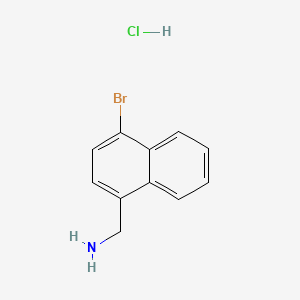 (4-Bromonaphthalen-1-yl)methanamine hydrochloride chemical structure (CAS 578029-09-1)