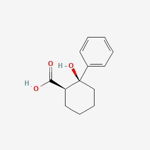 rel-(1R,2S)-2-Hydroxy-2-phenylcyclohexane-1-carboxylic acid chemical structure (CAS 57808-63-6)
