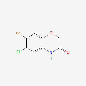 7-Bromo-6-chloro-2H-benzo[b][1,4]oxazin-3(4H)-one chemical structure (CAS 5791-56-0)