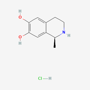 (S)-1-Methyl-1,2,3,4-tetrahydroisoquinoline-6,7-diol hydrochloride chemical structure (CAS 57916-10-6)