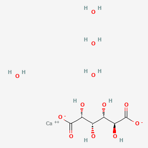 Calcium (2R,3S,4S,5S)-2,3,4,5-tetrahydroxyhexanedioate tetrahydrate chemical structure (CAS 5793-89-5)