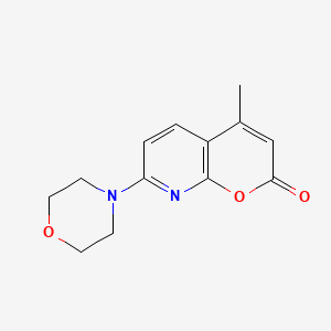 4-Methyl-7-morpholino-2H-pyrano[2,3-b]pyridin-2-one chemical structure (CAS 57980-07-1)