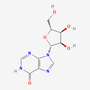9-((2R,3R,4S,5R)-3,4-Dihydroxy-5-(hydroxymethyl)tetrahydrofuran-2-yl)-3H-purin-6(9H)-one chemical structure (CAS 58-63-9)
