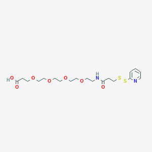 3-Oxo-1-(pyridin-2-yldisulfaneyl)-7,10,13,16-tetraoxa-4-azanonadecan-19-oic acid chemical structure (CAS 581065-97-6)