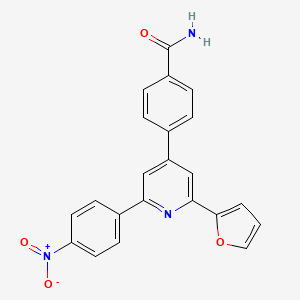 4-(2-(Furan-2-yl)-6-(4-nitrophenyl)pyridin-4-yl)benzamide chemical structure (CAS 581073-80-5)