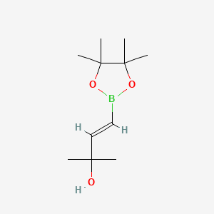 (E)-2-Methyl-4-(4,4,5,5-tetramethyl-1,3,2-dioxaborolan-2-yl)but-3-en-2-ol chemical structure (CAS 581802-26-8)