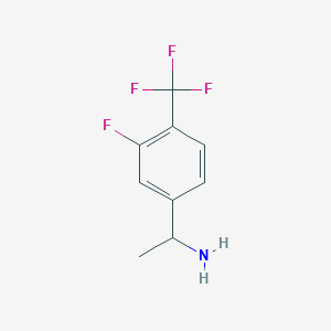 1-(3-Fluoro-4-(trifluoromethyl)phenyl)ethanamine chemical structure (CAS 581813-14-1)