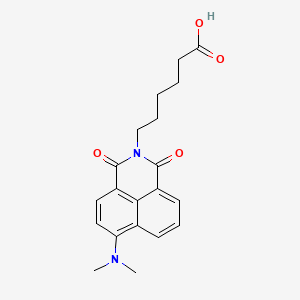 6-(6-(Dimethylamino)-1,3-dioxo-1H-benzo[de]isoquinolin-2(3H)-yl)hexanoic acid chemical structure (CAS 582300-47-8)