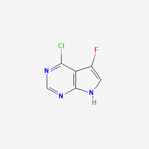 4-Chloro-5-fluoro-7H-pyrrolo[2,3-d]pyrimidine chemical structure (CAS 582313-57-3)